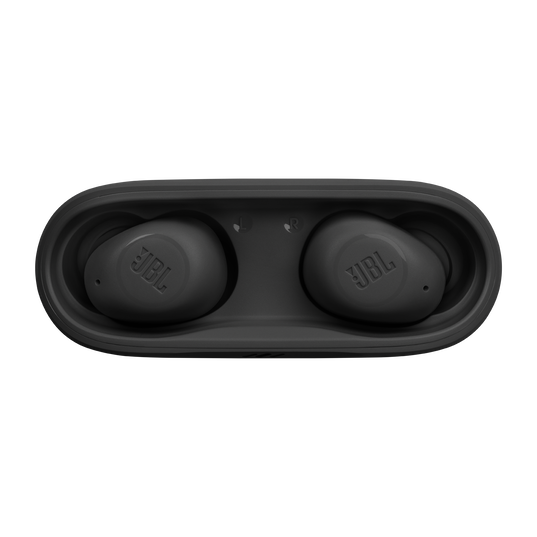 JBL Wave Buds Black open charging case