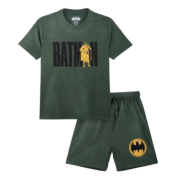Kids Cotton Official Superhero Co-ord Sets for Boys, T Shirt and Shorts for Casual Wear