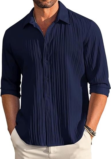 Men's Casual Button Down Shirts Long Sleeve