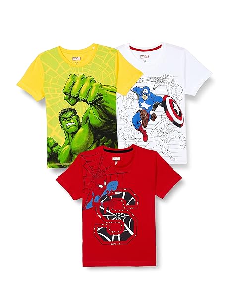 Marvel Boy's Cartoon Regular Fit Tshirt